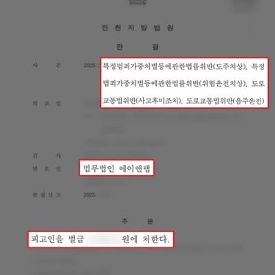 [뺑소니] 사고 후 도주한 만취운전 의뢰인 변호하여 벌금형 선처 이끌어내